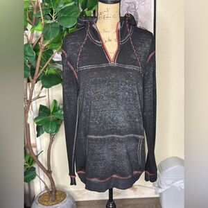 Black Pullover with Red Stitching